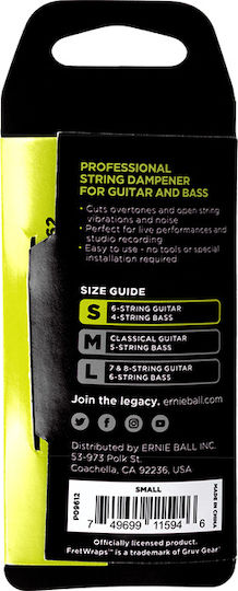 Ernie Ball FretWrap Small For Electric / Acoustic Guitar In Black Colour