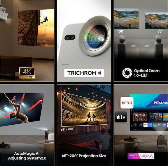 Hisense M2 Pro 3D Projector DLP (DMD) 4K Ultra HD with Wi-Fi and Built-in Speakers Gray