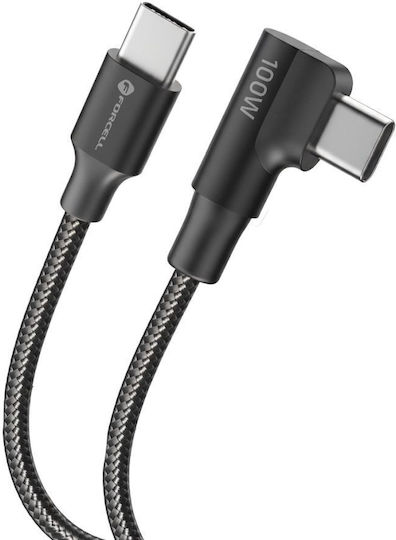 Forcell USB 2.0 Kabel USB-C männlich - USB-C 100W Schwarzes 2m