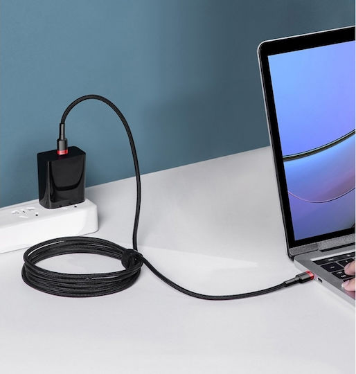 Baseus Cablu Cafule USB-C tată - USB-C 100W Gri 2m CATKLF-ALG1