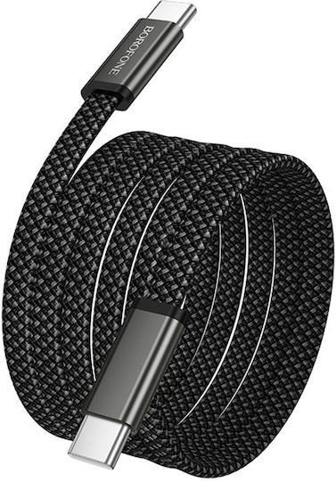 Borofone Geflochtenes Kabel USB-C männlich - USB-C 60W PD Schwarz 1m