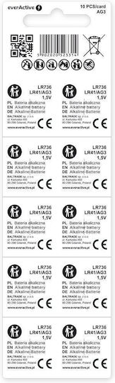 EverActive Αλκαλικές Μπαταρίες Ρολογιών LR41 1.5V 10τμχ