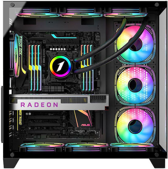 1STPLAYER MV8 Gaming Midi Tower Computer Case with Side Window Black
