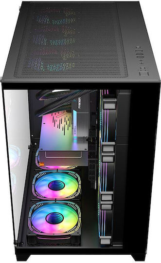 1STPLAYER MV8 Gaming Midi Tower Computer Case with Side Window Black