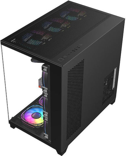 1STPLAYER MV8 Gaming Midi Tower Computer Case with Side Window Black
