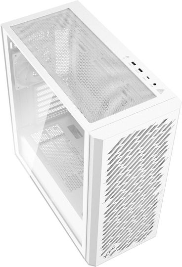 Adata XPG VALOR AIR PRO Gaming Midi-Turm Computergehäuse mit Seitenfenster und ARGB-Beleuchtung Weiß