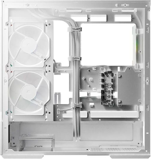 LC-Power Gaming 812W Quartz Vision Midi-Turm Computergehäuse mit Seitenfenster Weiß