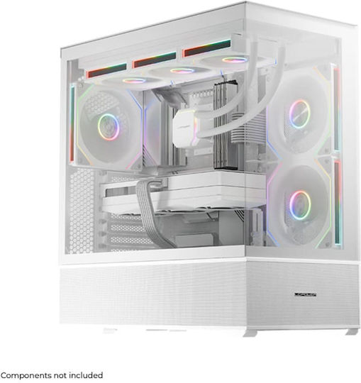 LC-Power Gaming 812W Quartz Vision Midi-Turm Computergehäuse mit Seitenfenster Weiß