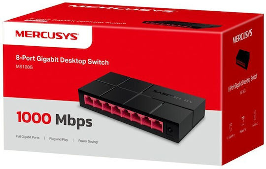 Mercusys MS108G v2.4 Unmanaged L2 Switch with 8 Gigabit (1Gbps) Ethernet Ports