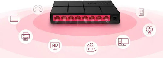 Mercusys MS108G v2.4 Unmanaged L2 Switch with 8 Gigabit (1Gbps) Ethernet Ports