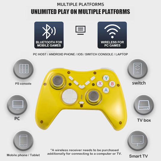 X6-B Wireless Gamepad for PC / PS3 / PS4 / Switch Black