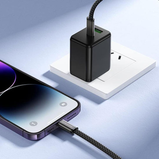 Borofone Braided USB-C To Lightning Cable 30W Black 1m