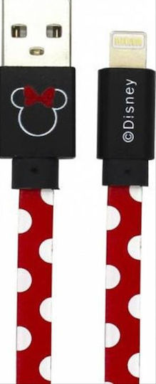 Disney Minnie Равен USB-A към Lightning кабел Червен 1.2м (DUSMIN005)