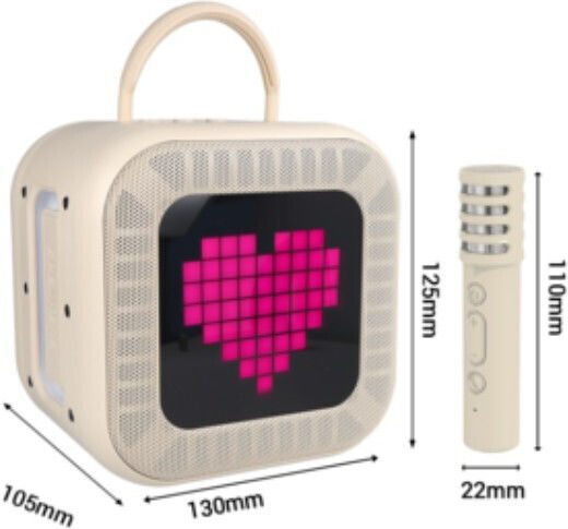 Blavec Karaoke Speaker with Wireless Microphones and Lighting Effects Beige
