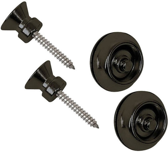 Dunlop Strap Locks Straplok Strap Retainers Original 2 Pieces For Electric / Acoustic Guitar In Black Colour