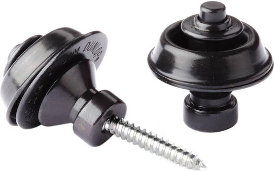 Dunlop Strap Locks Straplok Strap Retainers Original 2 Pieces For Electric / Acoustic Guitar In Black Colour