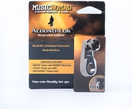 MusicNomad Endpins Acousti-Lok Strap Lock Adapter Pieces for Electric / Acoustic Guitar in Black Color
