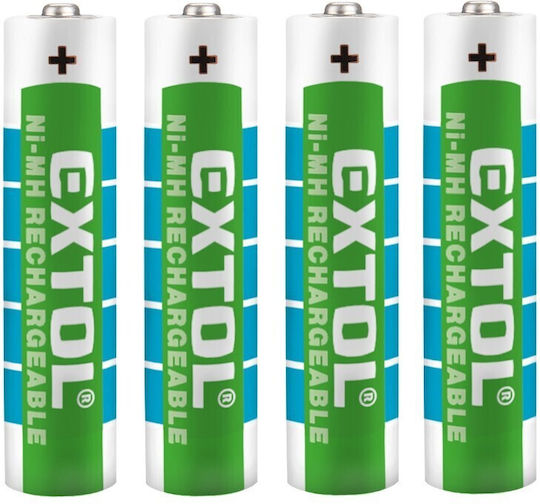 Set 4 Baterii Reîncărcabile Extol AAA HR03 1.2 V 1000 mAh NiMH