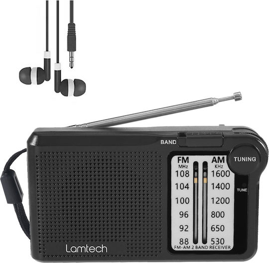 Lamtech Pocket Mini Radio Rechargeable Black