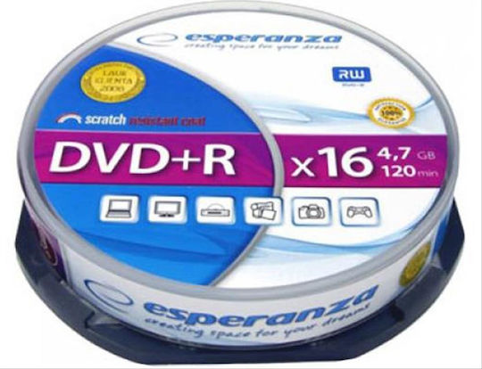 Esperanza Εγγράψιμα DVD-R 16x 4.7GB Cake Box 10τμχ