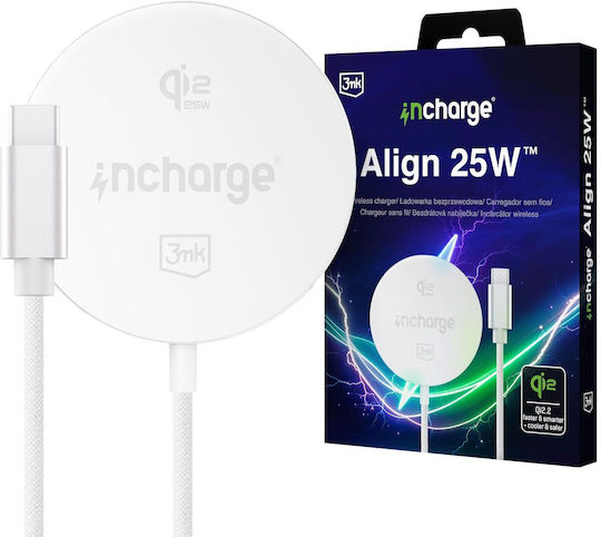 3MK Qi2 Wireless Charger 25W White (Incharge Align For Android)