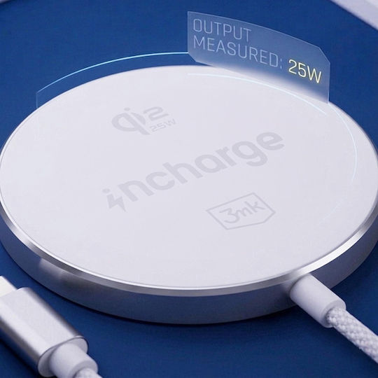 3MK Qi2 Wireless Charger 25W White (Incharge Align For Android)