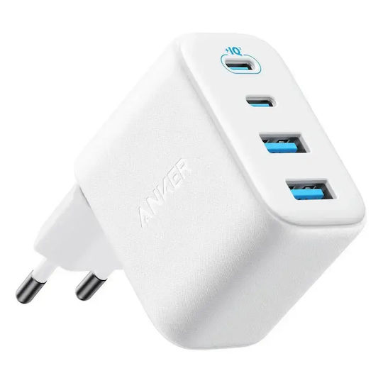 Anker Anker Handyladegerät mit Eingebautem Kabel mit 2 USB-A Ausgangsanschlüsse und 2 USB-C Ausgangsanschlüsse 50W Stromlieferung Weiß