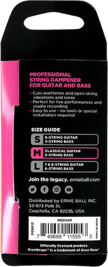 Ernie Ball FretWrap 9613 Medium για Ηλεκτρική / Ακουστική Κιθάρα σε Μαύρο Χρώμα