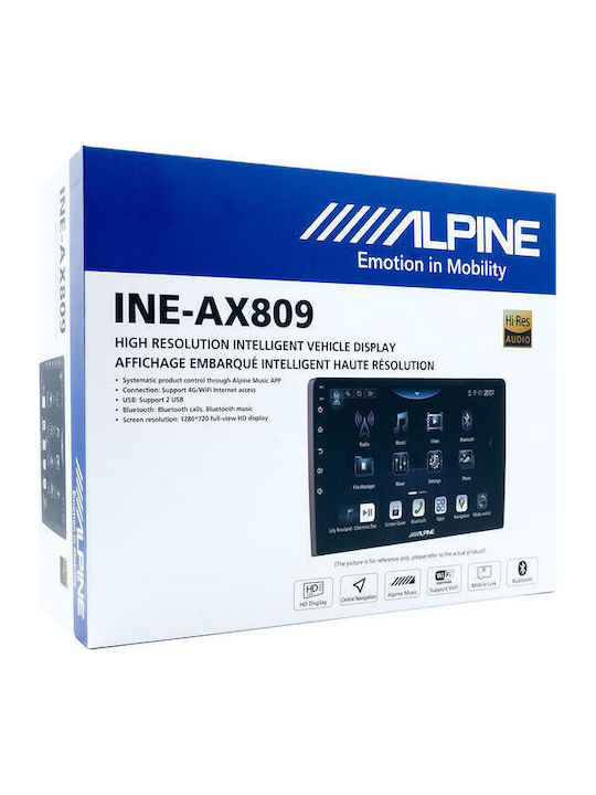 Ine-ax809 Universal Alpine Navigație 9" Ecran Wxga Hd Android 13 8-Core 2.0ghz 8+256gb 4g Wi-fi Bt