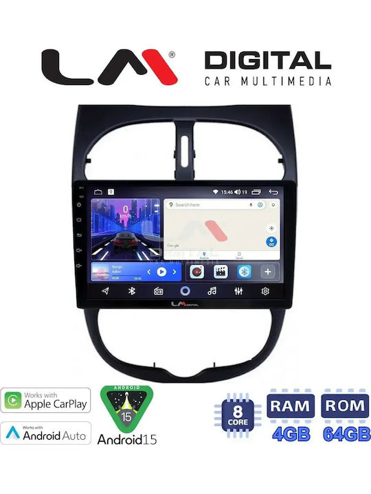 LM Digital Car Audio System for Peugeot 206 2002 to 2006 Bluetooth USB Wi-Fi GPS Apple CarPlay Android Auto
