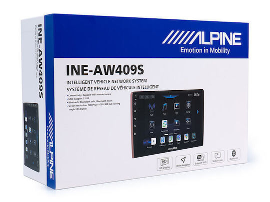 Ine-aw409s Universelles Alpine Navigation 9" Wxga Hd Bildschirm Android 13 Cortex A35 1.50 Ghz 4+64gb Eingebautes Wi-Fi / Bluetooth