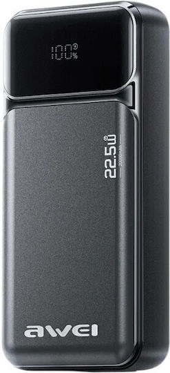 Awei PA-92 Външна Батерия 20000mAh 22.5W с USB-A Изходен Порт и 2 USB-C Изходни Порта Power Delivery Черен