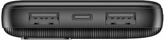 Maxlife MXPB-07 Power Bank 10000mAh with 2 USB-A Ports and USB-C Port Black