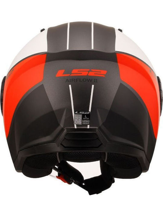 LS2 Airflow Ii Cover Matt White/Red Каска За Мотор Джет ECE 22.06 1200гр