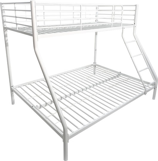 Kids Bed Bunk Semi Double White for Mattress 140x200cm