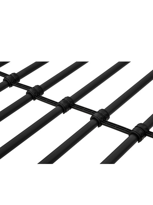 Pat pentru Copii Loft Bed Single Negru pentru Saltea 90x200cm