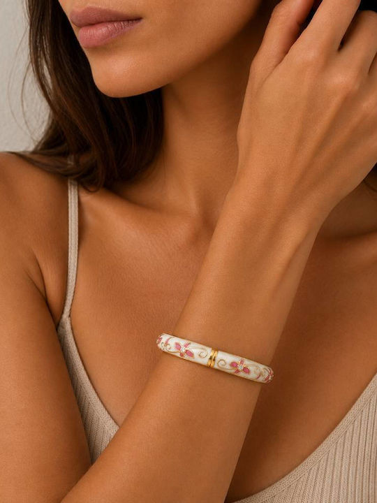 Women's Cuff Bracelet with Flower Design 6cm