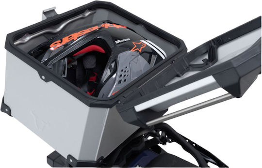 Σετ Βάσης Βαλίτσας Topcase Sw-motech Trax Adv Yamaha Tracer 9 Gt Gt+ 25 Ασημί