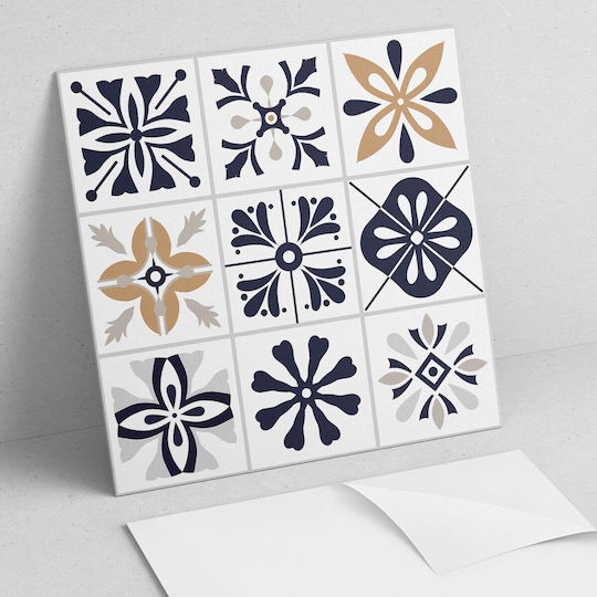 Set Vinyl Kacheln Muster Küchen Wandsticker & Wandgemälde Design 4x50x50 cm