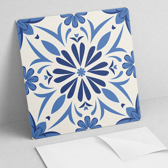 Einfaches Installationsset Für Vinylfliesen Mit Blumenmuster Hintergrund 4x50x50 cm