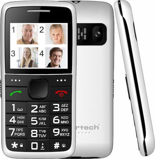 Powertech Eco V2 Dual SIM Handy mit Großen Tasten Weiß