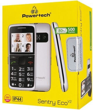 Powertech Eco V2 Dual SIM Handy mit Großen Tasten Weiß