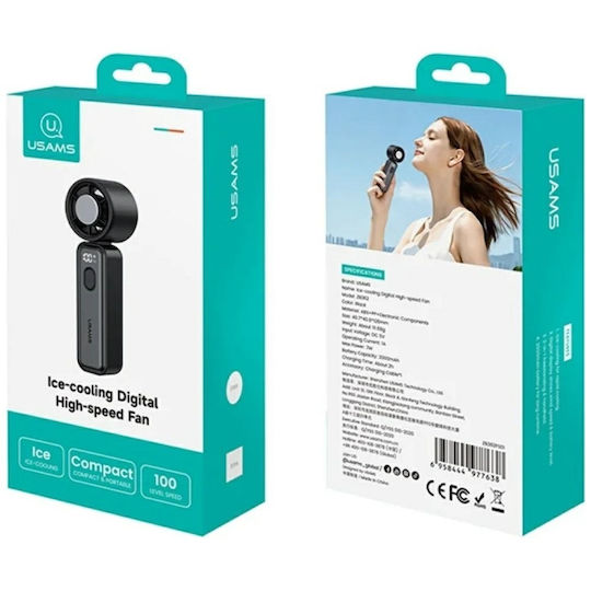 Usams Ice-cooling Digital High-speed Fan 2000mah Black Zb362fs01