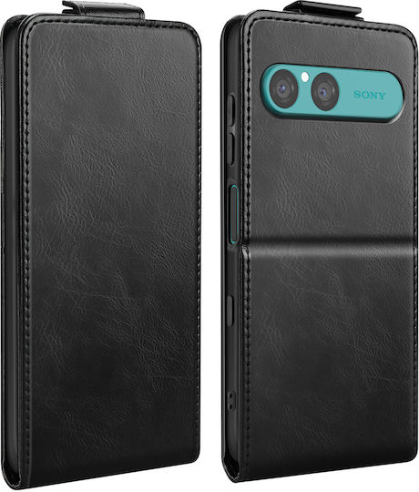 Avizar Vertical Fold-out Flip Case Sony Xperia 10 Vii Stand Card Holder Black