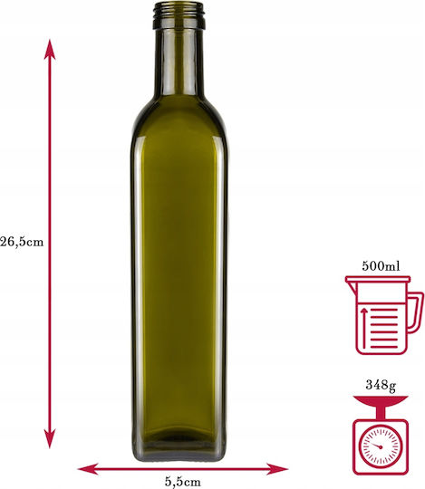 Bimberek Glasölkanne mit Fluss 500ml