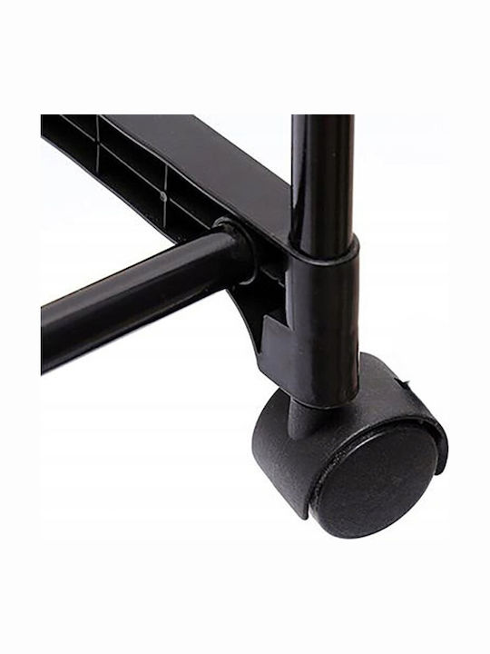 Cuiere de Podea Cu Roți Din Metal Negru 85x37x158cm