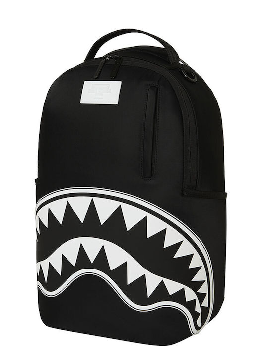 Sprayground School Backpack Junior High-High School Shark Central Wht Stencil Shark Blk Nylon
