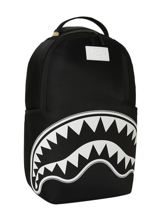 Sprayground School Backpack Junior High-High School Shark Central Wht Stencil Shark Blk Nylon