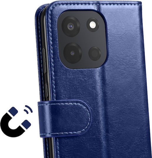 Avizar Калъф За OnePlus Nord 6 – Crazy Horse Дизайн Портмоне Стойка Тъмносин