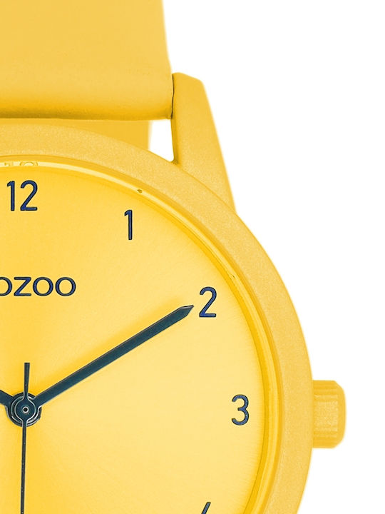 Oozoo Herrenuhren Batterie mit Gelbem Gummiarmband
